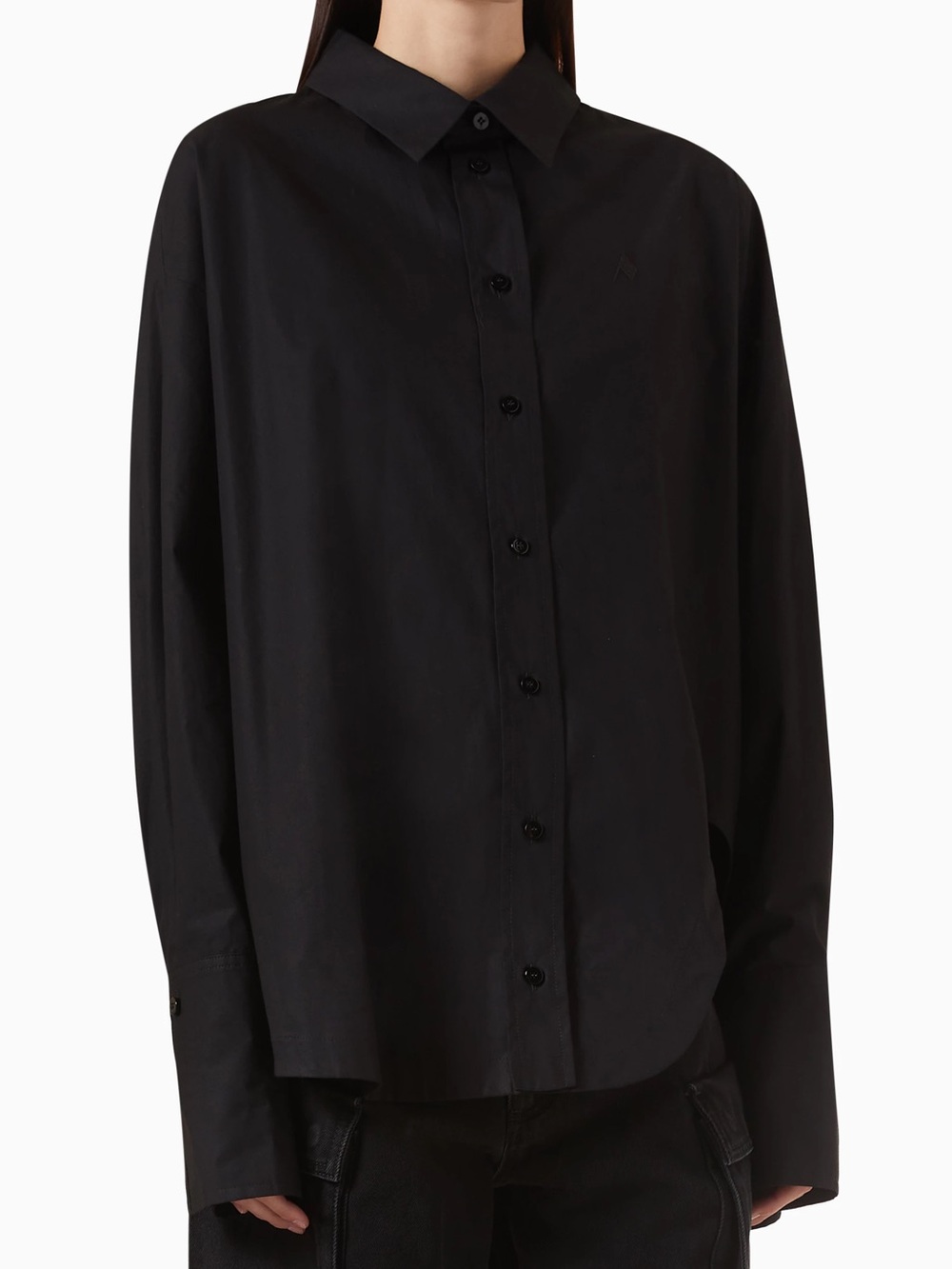 The Attico Diana Oversized Cotton Button Up Black Size 10 US